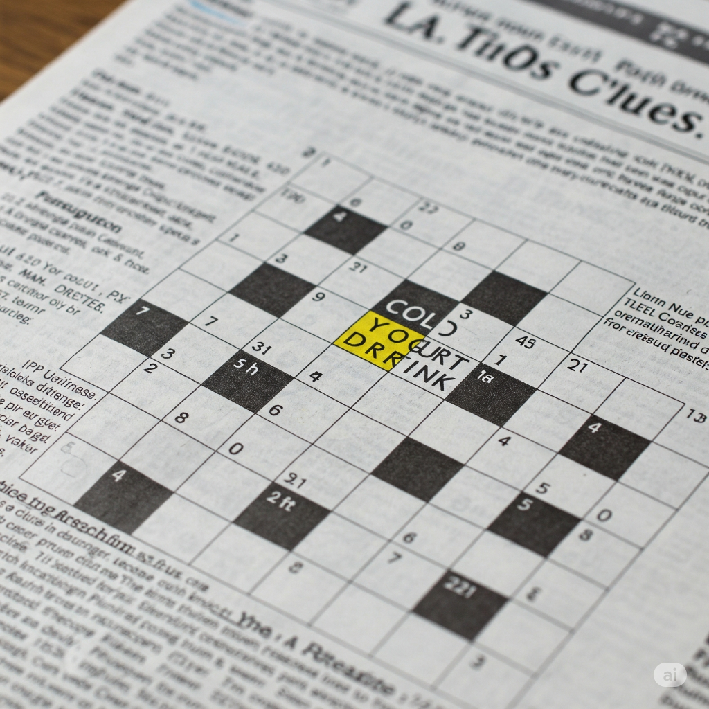 Cold Yogurt Drink Crossword Clue in LA Times Puzzle
